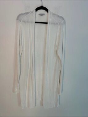 NorthStyle Ivory Ribbed Open Front Cardigan Sweater XL